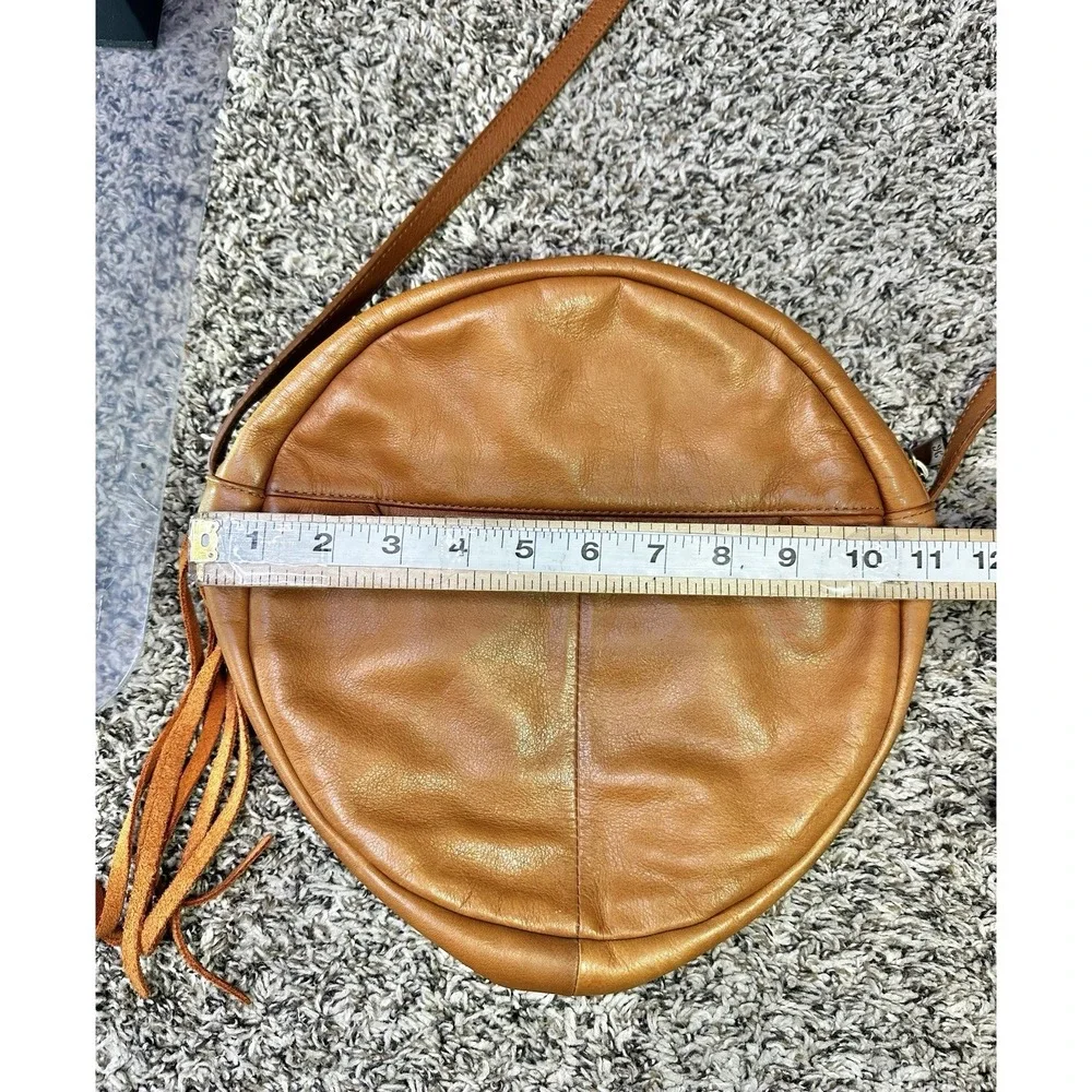 Hobo International Circle Round Canteen Crossbody Bag BOHO Fringe Tassel